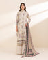 Unstitched Women's Beige Lawn 3 Piece Suit